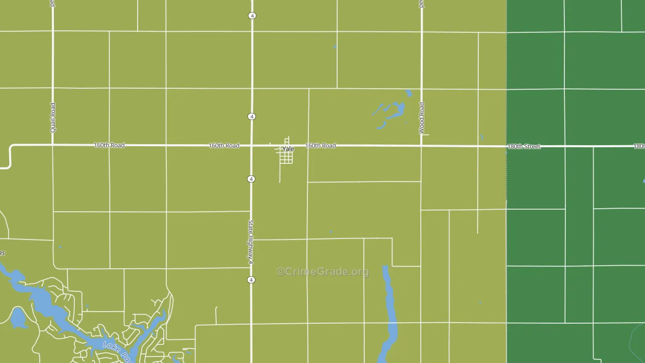 Yale, IA Map of Murder Rates