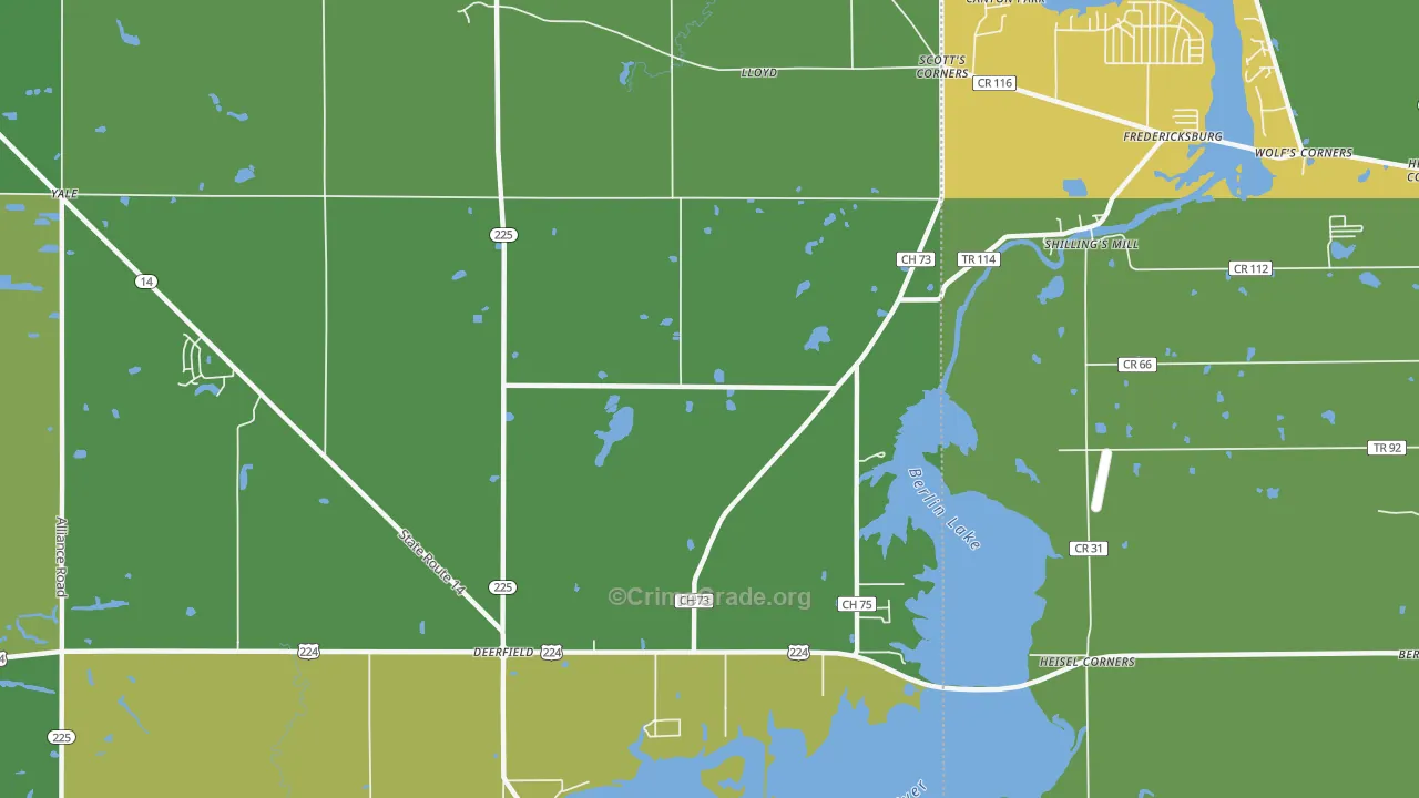 Yale, OH Map of Murder Rates