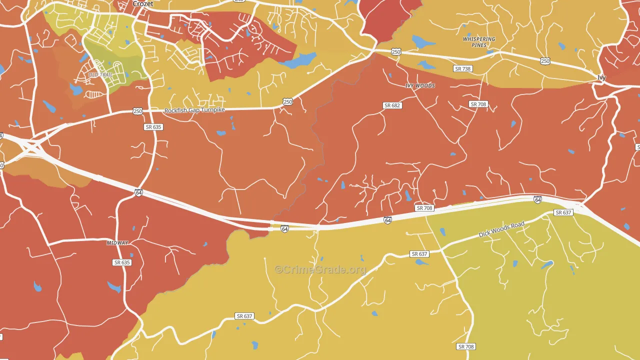 Yancey Mills, VA Map of Murder Rates