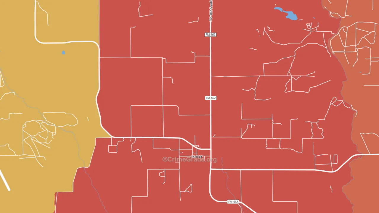 Yancey, TX Map of Murder Rates