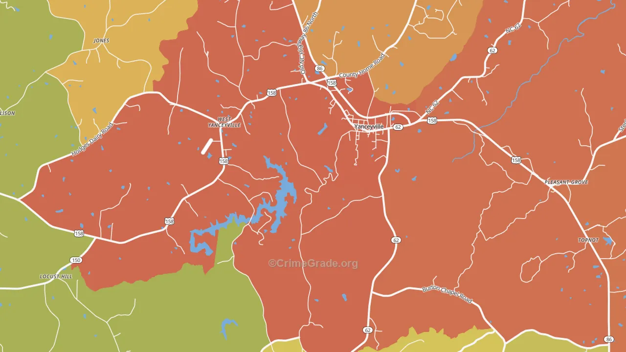 Yanceyville, NC Map of Murder Rates