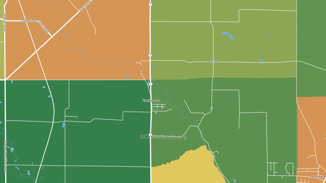 Yankee Lake, OH Map of Murder Rates