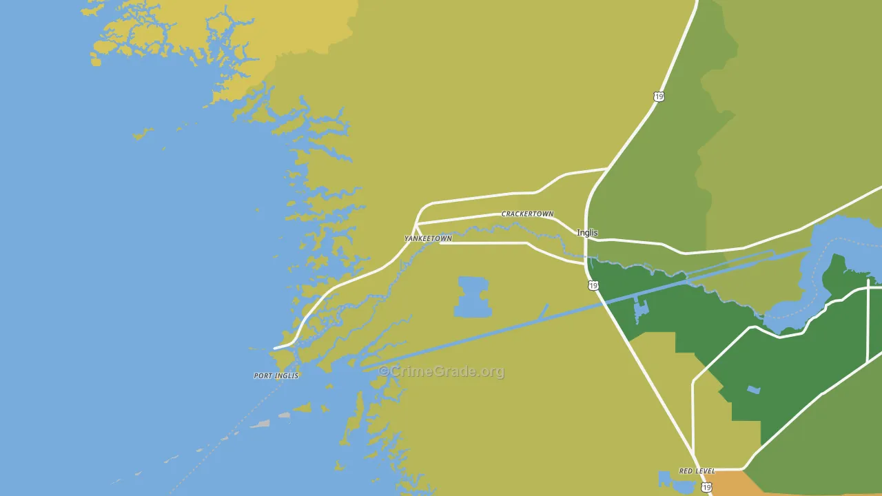 Yankeetown, FL Map of Murder Rates
