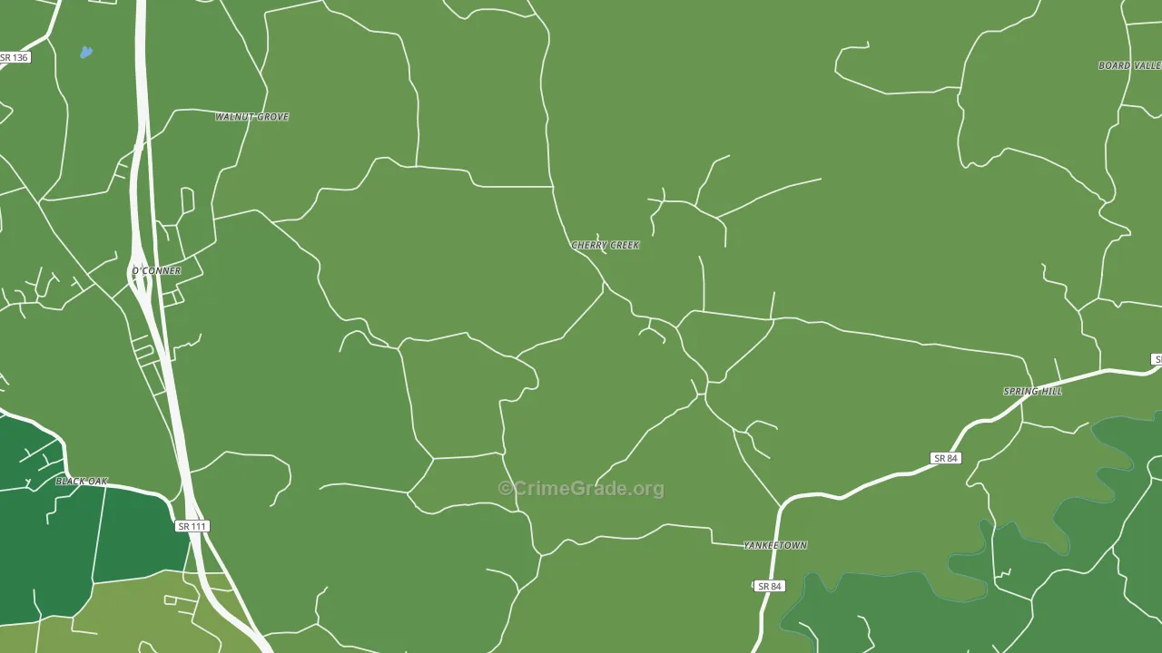 Yankeetown, TN Map of Murder Rates