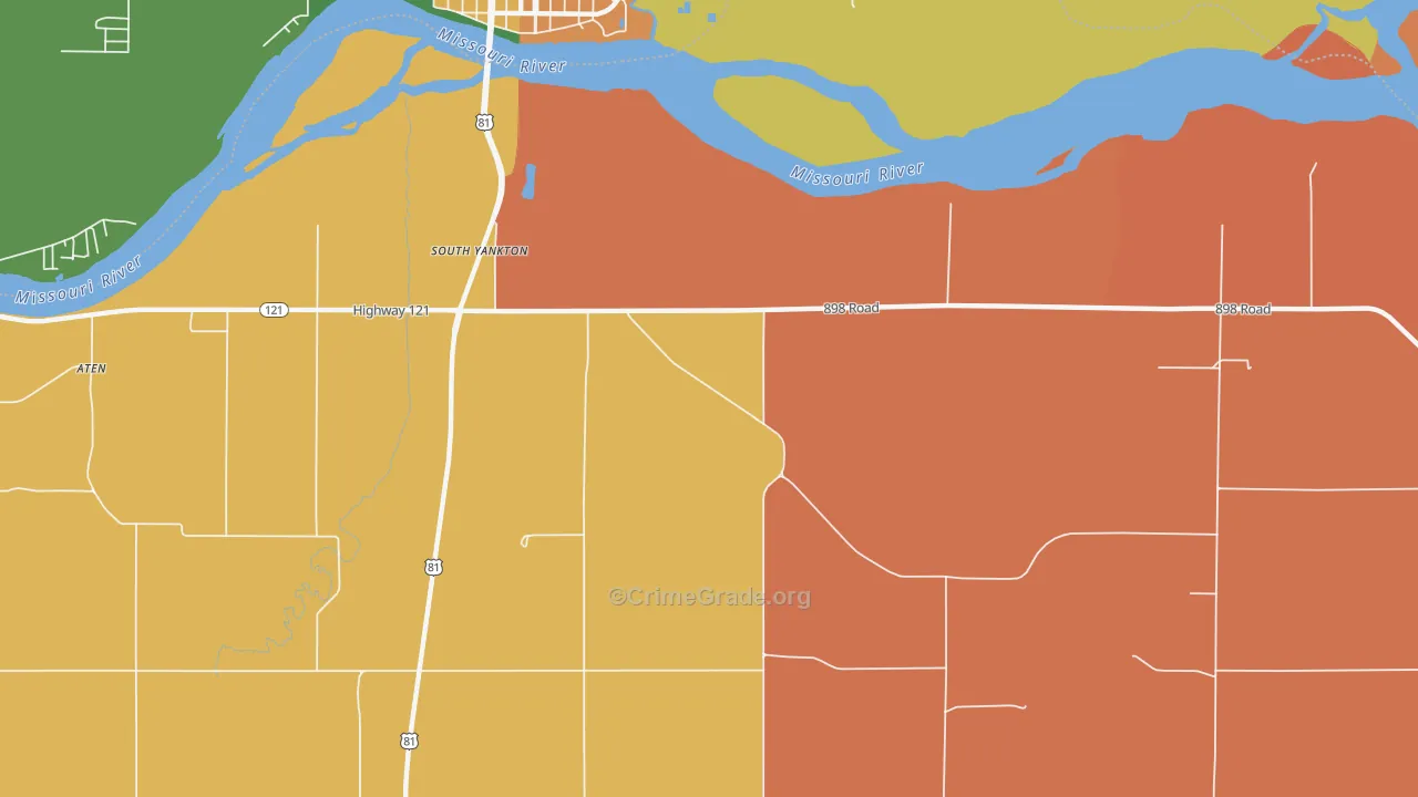 Yankton, NE Map of Murder Rates