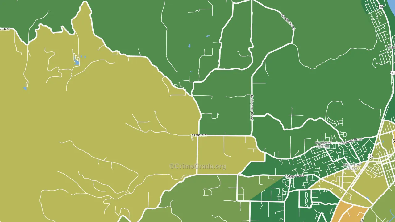 Yankton, OR Map of Murder Rates