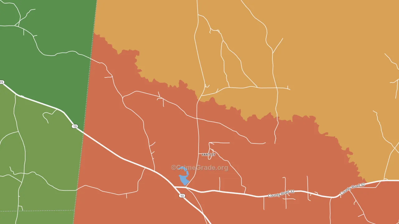 Yantley, AL Map of Murder Rates