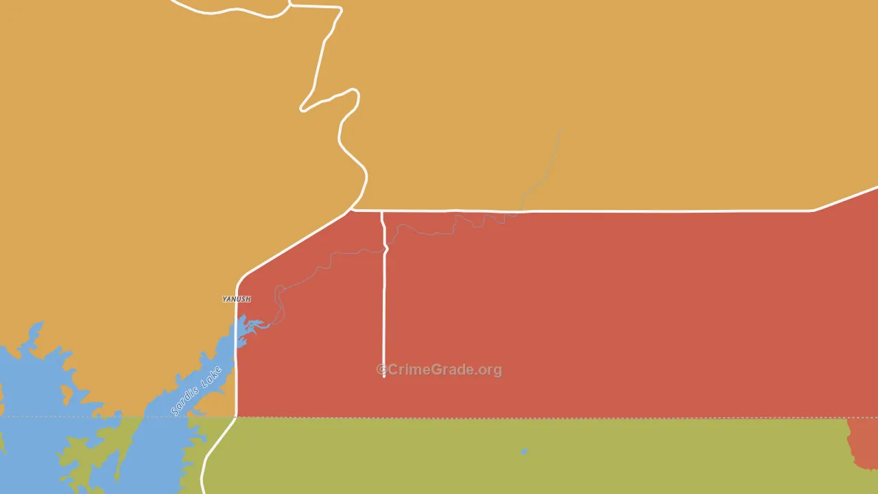 Yanush, OK Map of Murder Rates