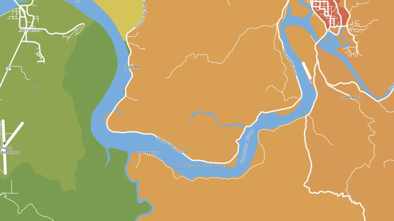 Yaquina, OR Map of Murder Rates
