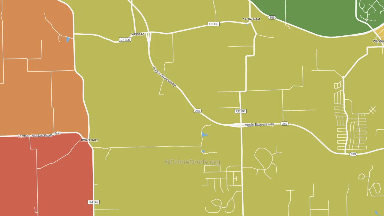Yarboro, TX Map of Murder Rates