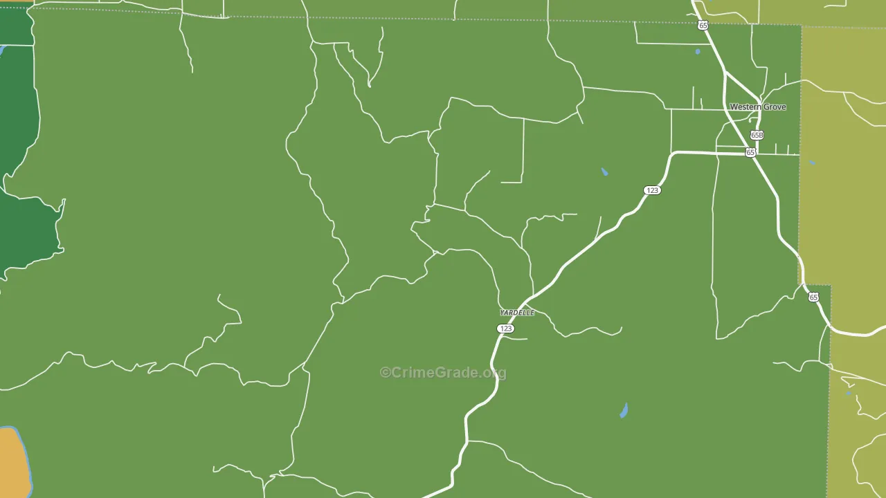 Yardelle, AR Map of Murder Rates