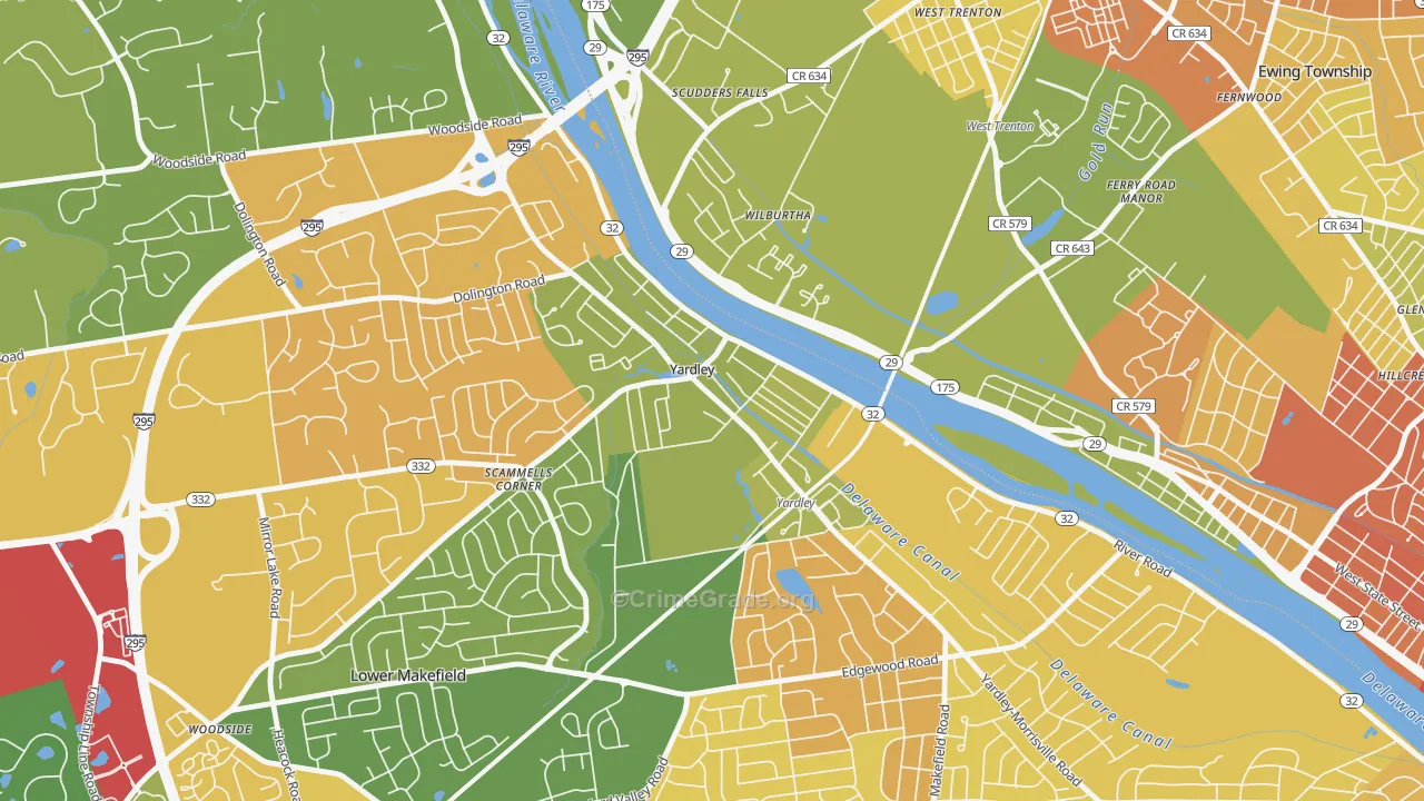 Yardley, PA Map of Murder Rates