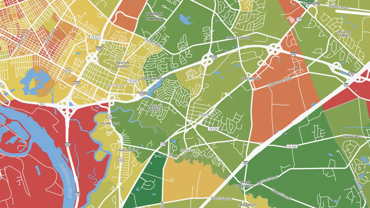 Yardville, NJ Map of Murder Rates