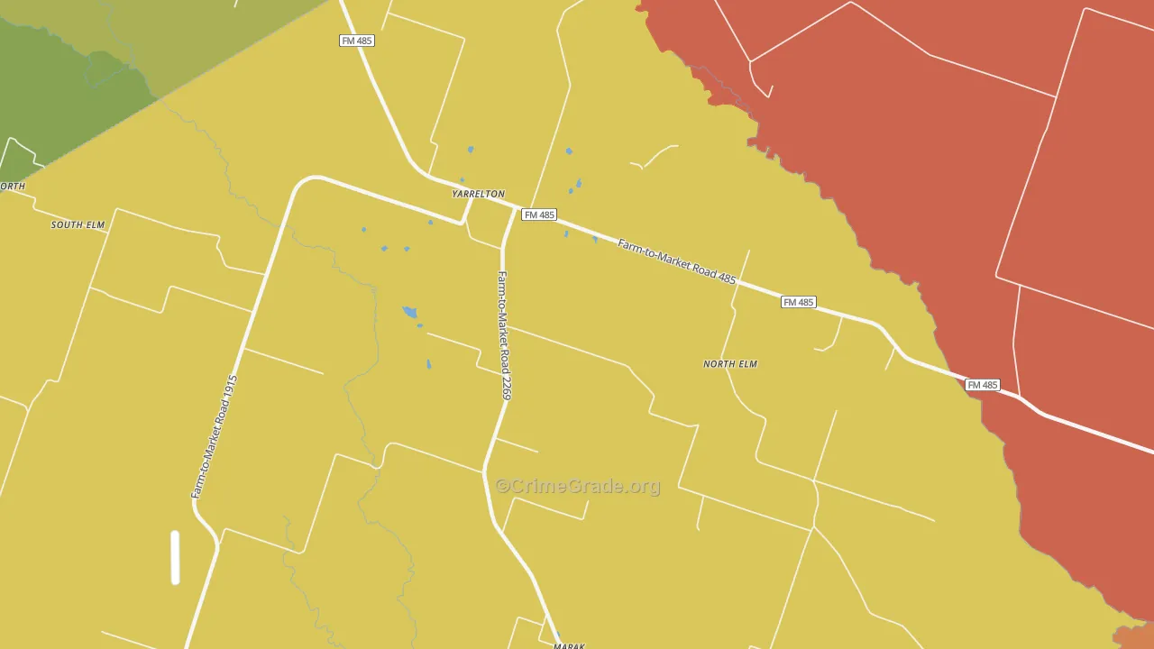 Yarrelton, TX Map of Murder Rates