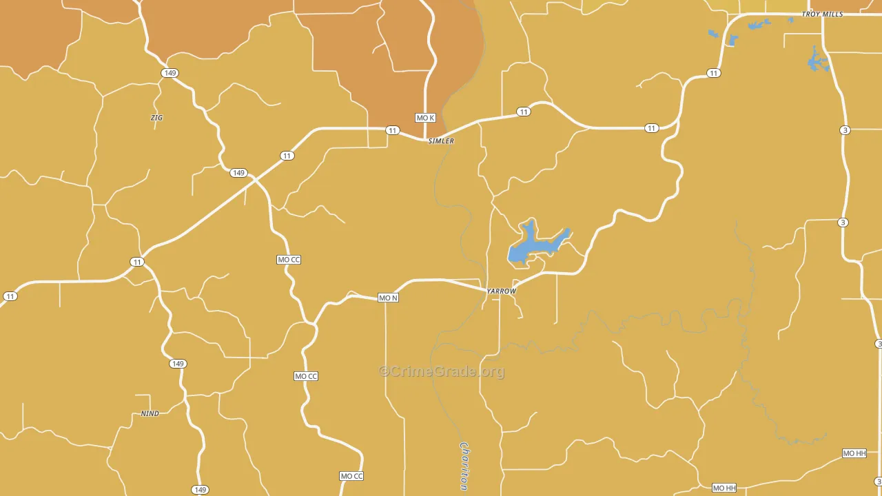 Yarrow, MO Map of Murder Rates