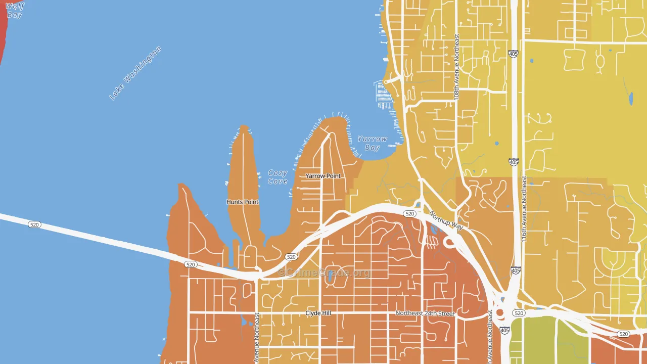 Yarrow Point, WA Map of Murder Rates