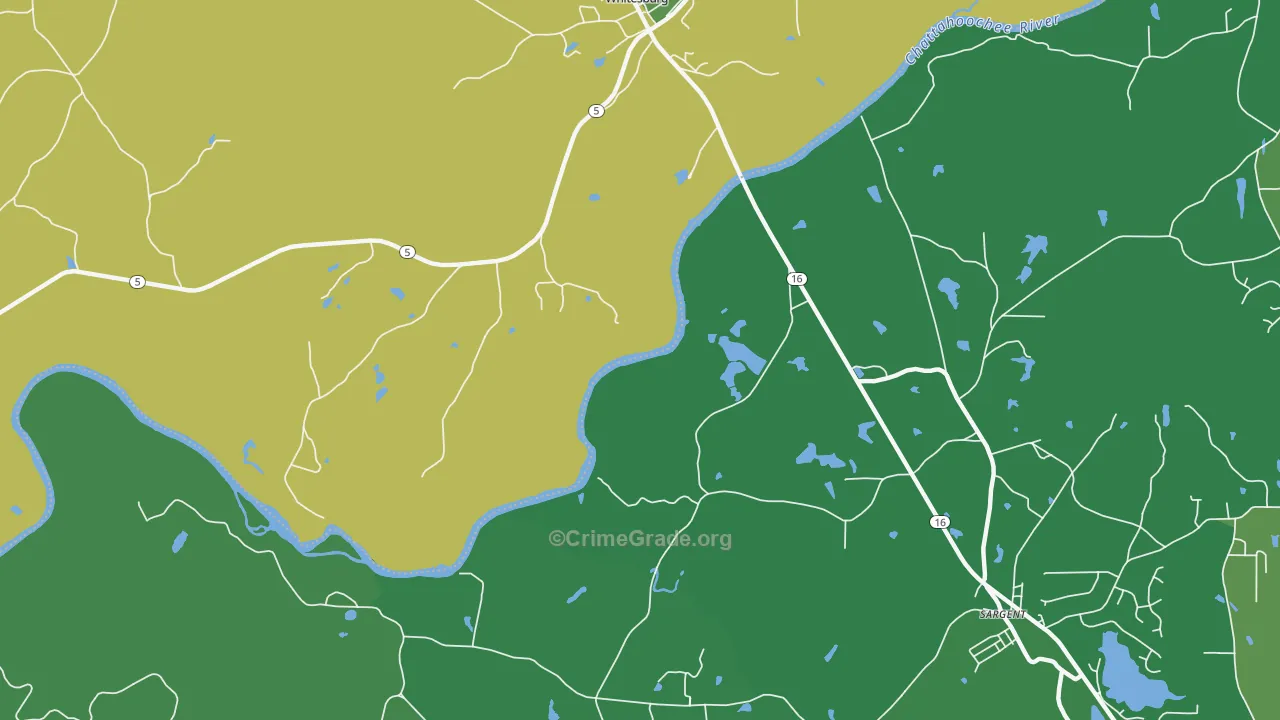 Yates, GA Map of Murder Rates
