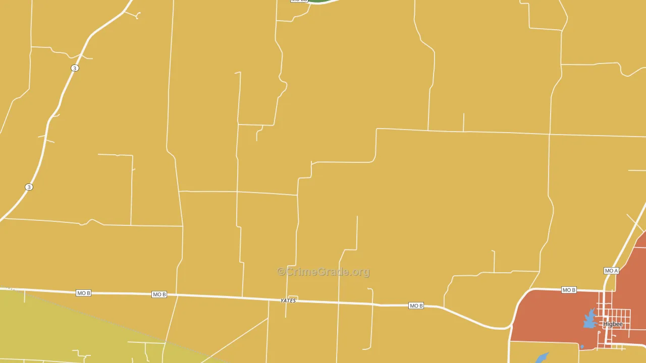 Yates, MO Map of Murder Rates