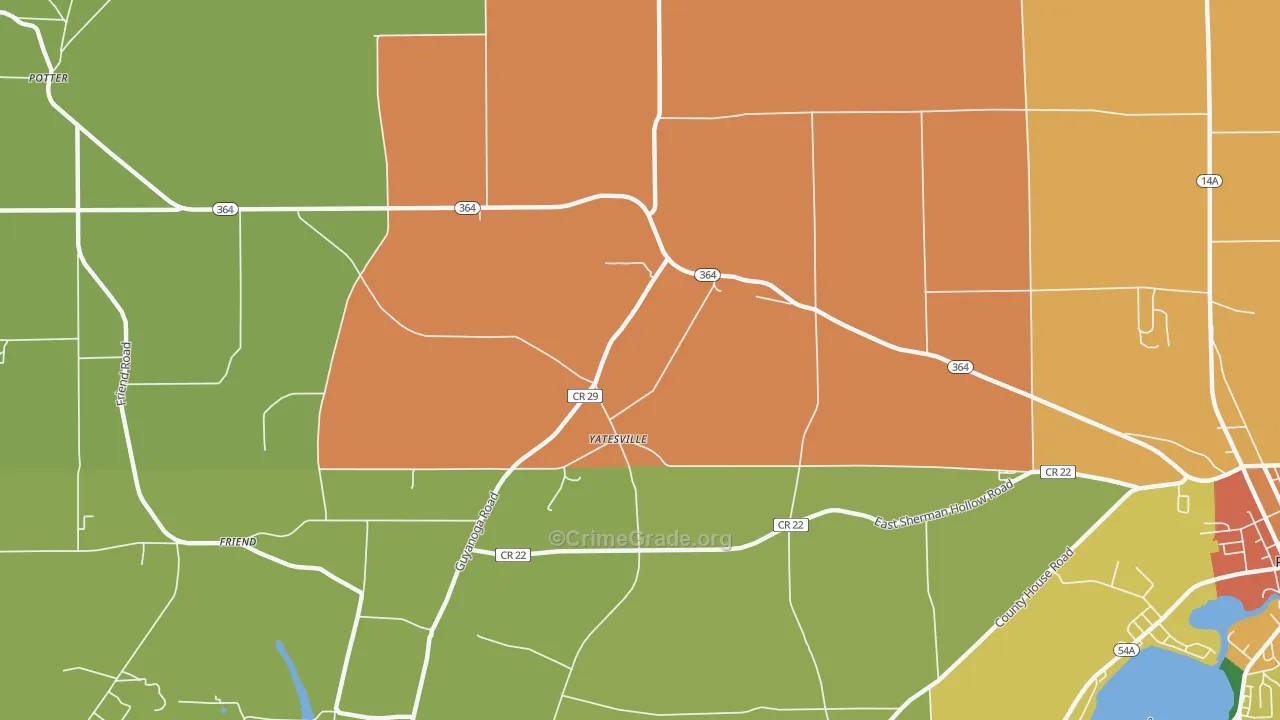 Yatesville, NY Map of Murder Rates