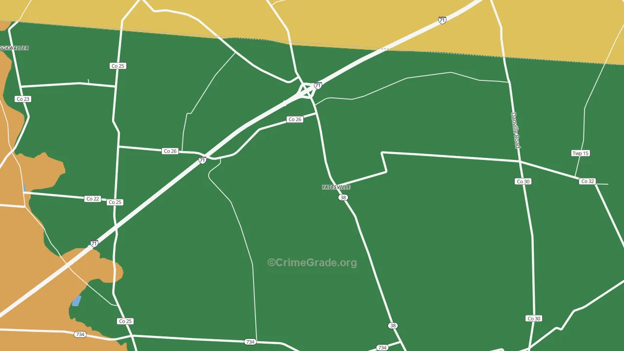 Yatesville, OH Map of Murder Rates