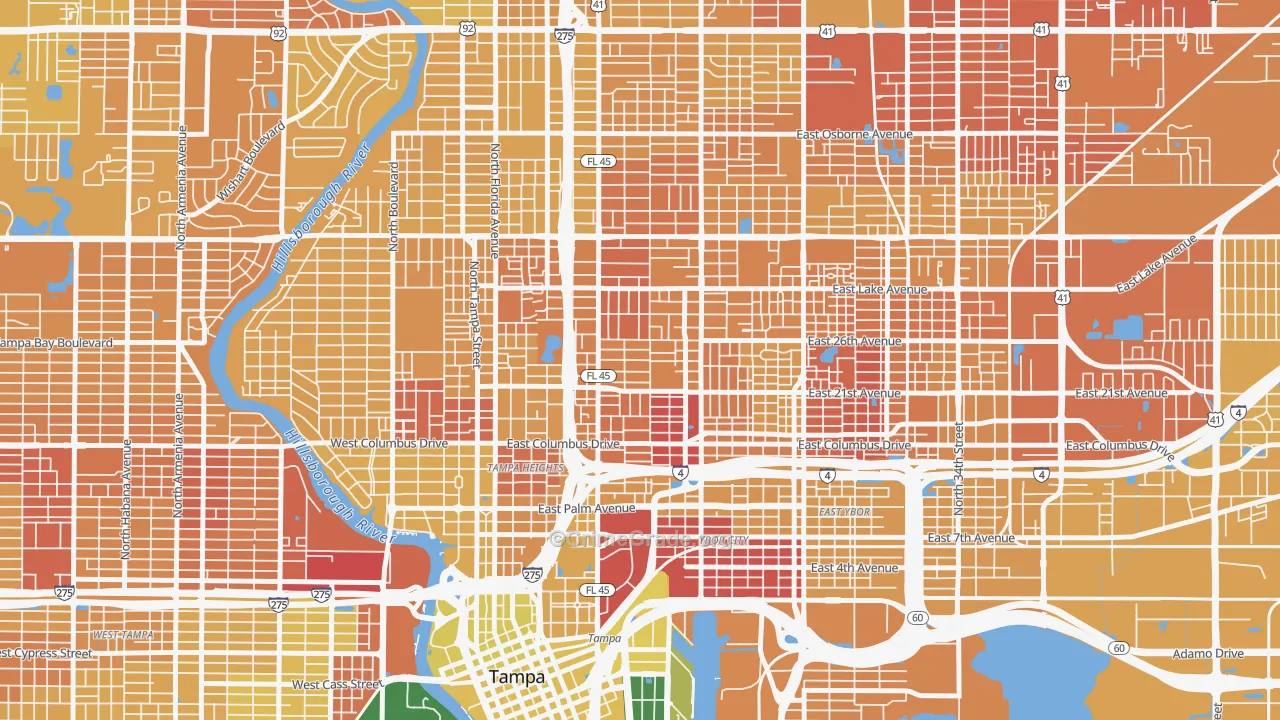 Ybor City, Tampa, FL Map of Murder Rates