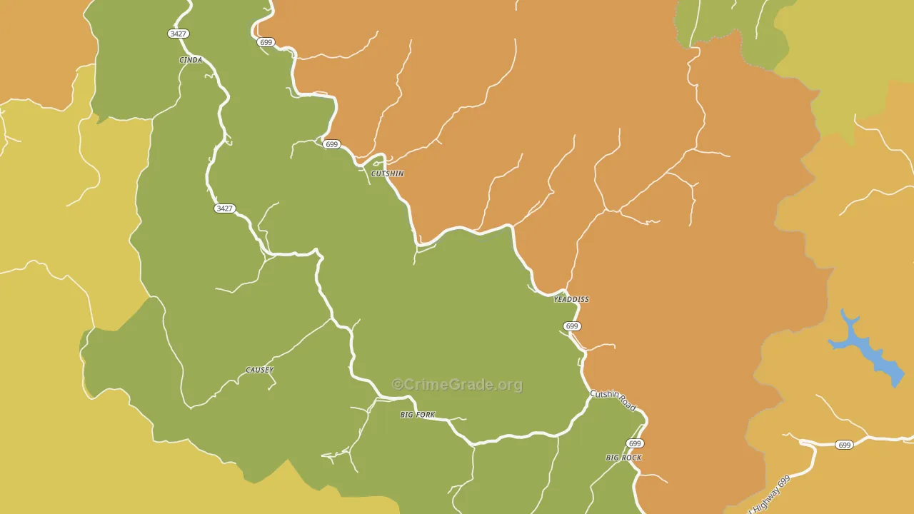 Yeaddiss, KY Map of Murder Rates