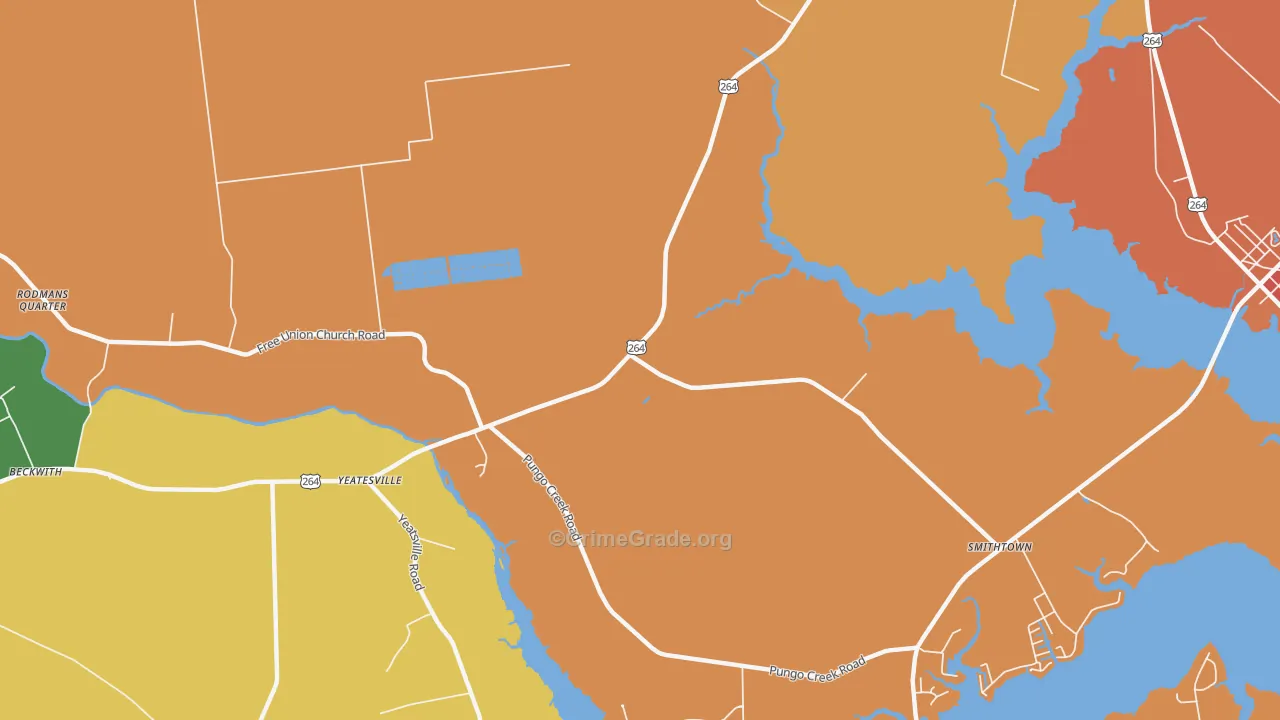 Yeatesville, NC Map of Murder Rates
