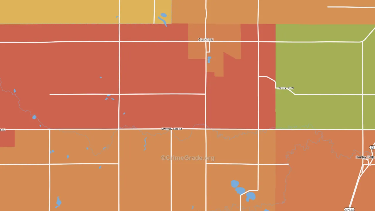 Yellow Medicine County, MN Map of Murder Rates