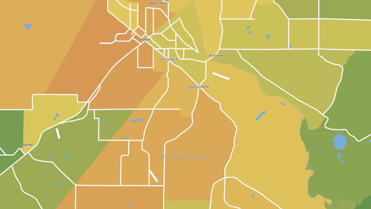 Yelm, WA Map of Murder Rates