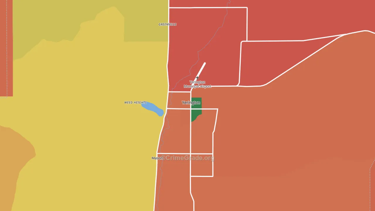 Yerington, NV Map of Murder Rates