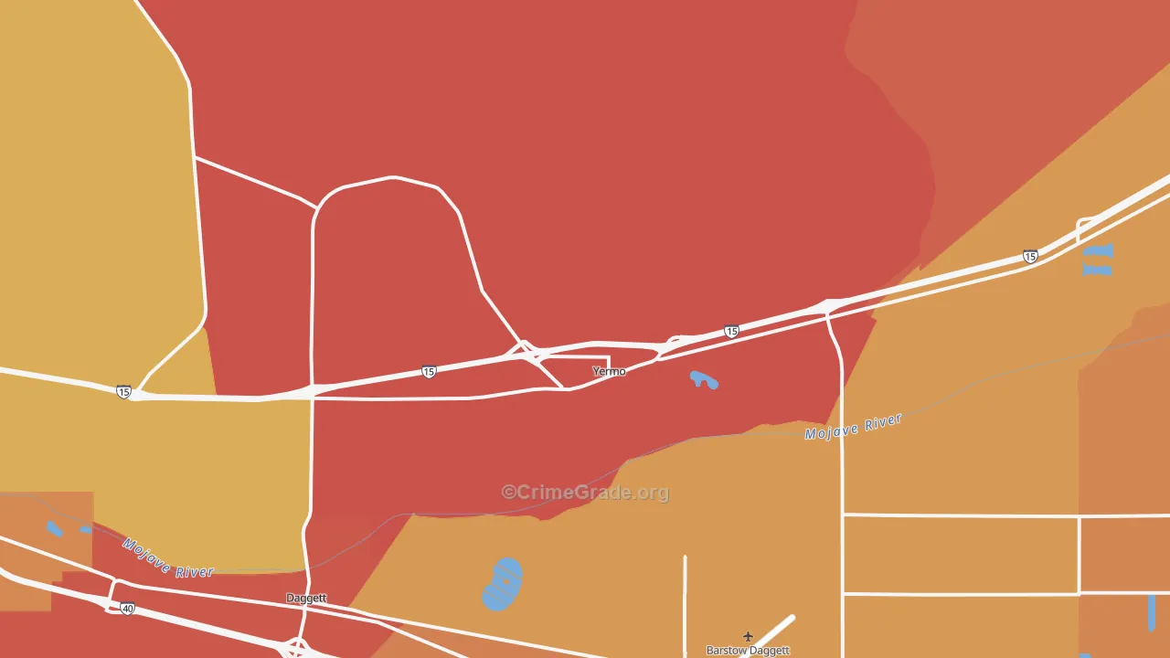 Yermo, CA Map of Murder Rates