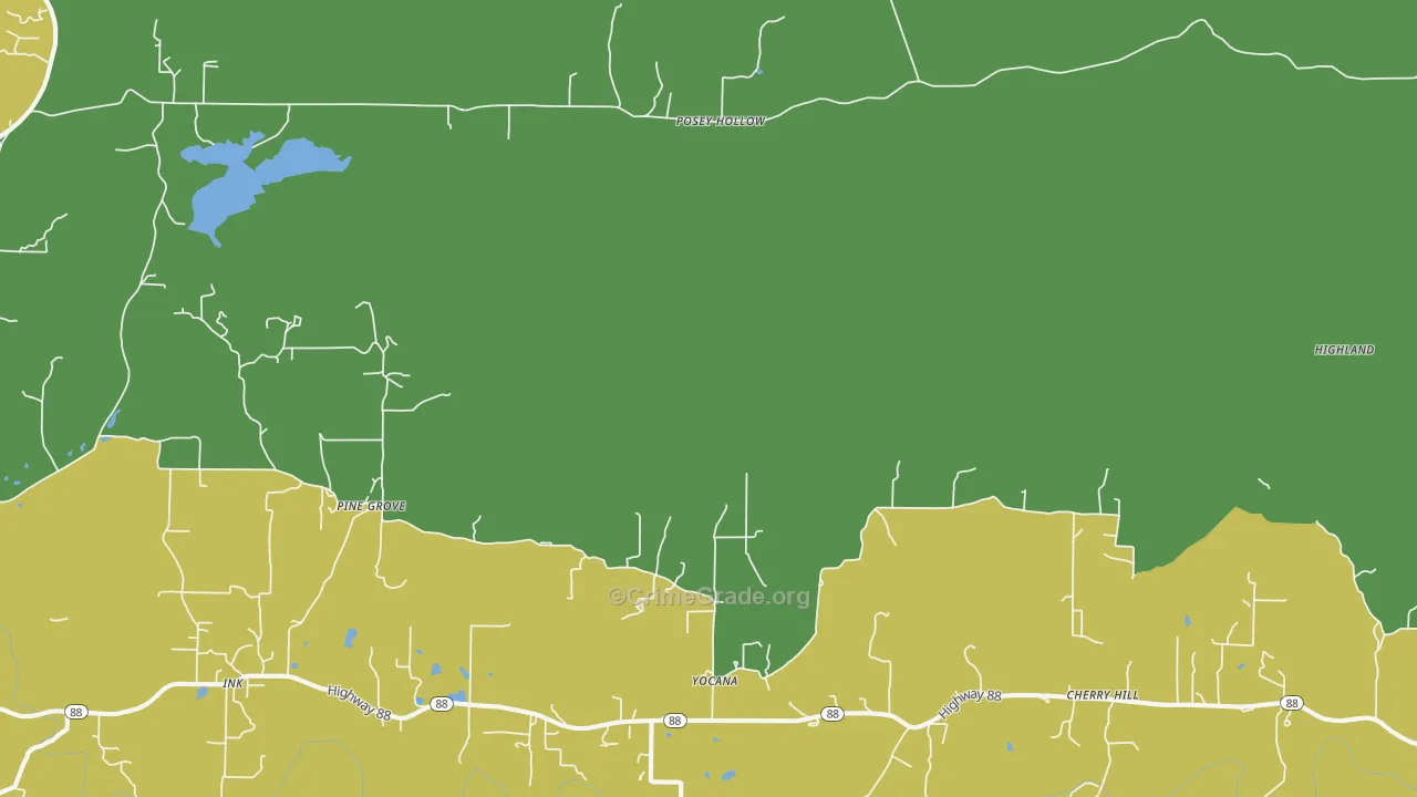 Yocana, AR Map of Murder Rates