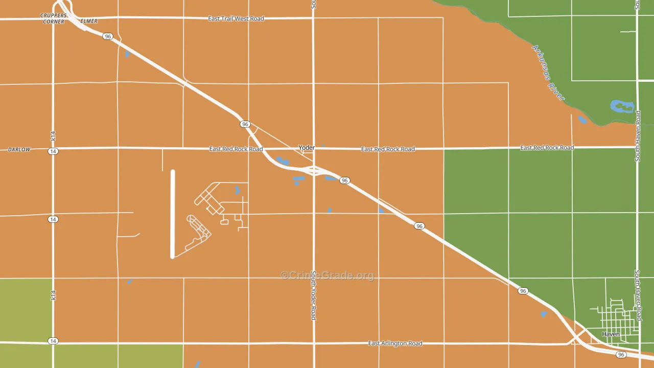 Yoder, KS Map of Murder Rates