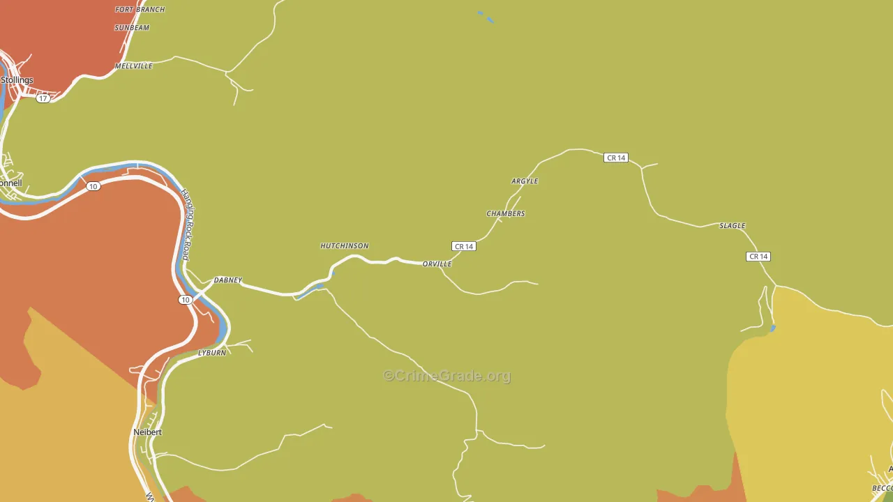 Yolyn, WV Map of Murder Rates
