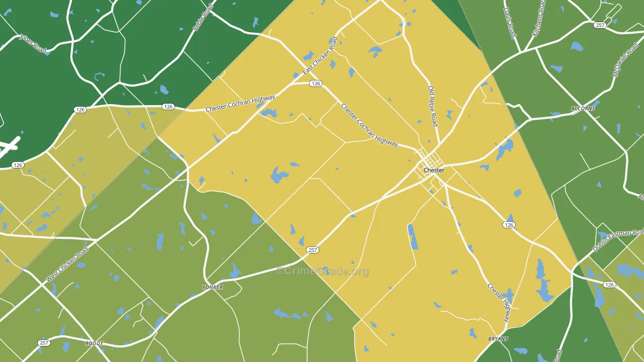 Yonkers, GA Map of Murder Rates