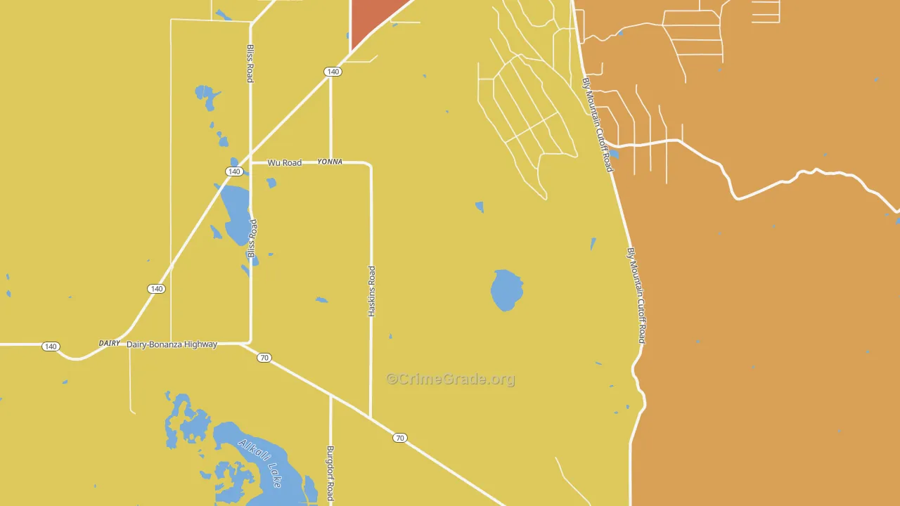 Yonna, OR Map of Murder Rates