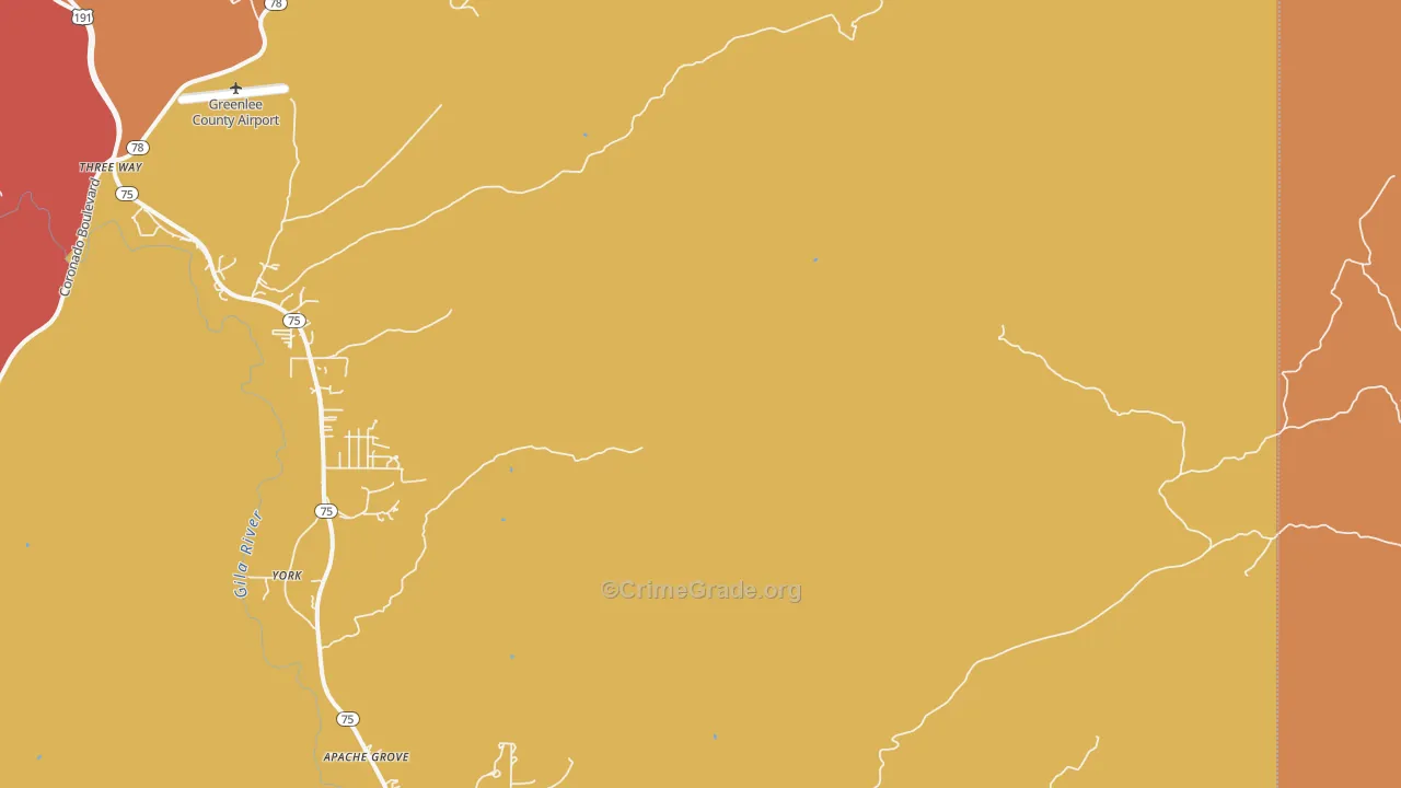 York, AZ Map of Murder Rates
