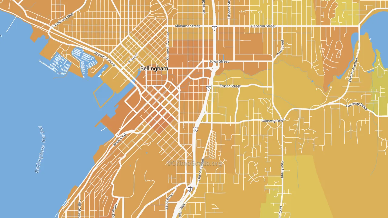 York, Bellingham, WA Map of Murder Rates