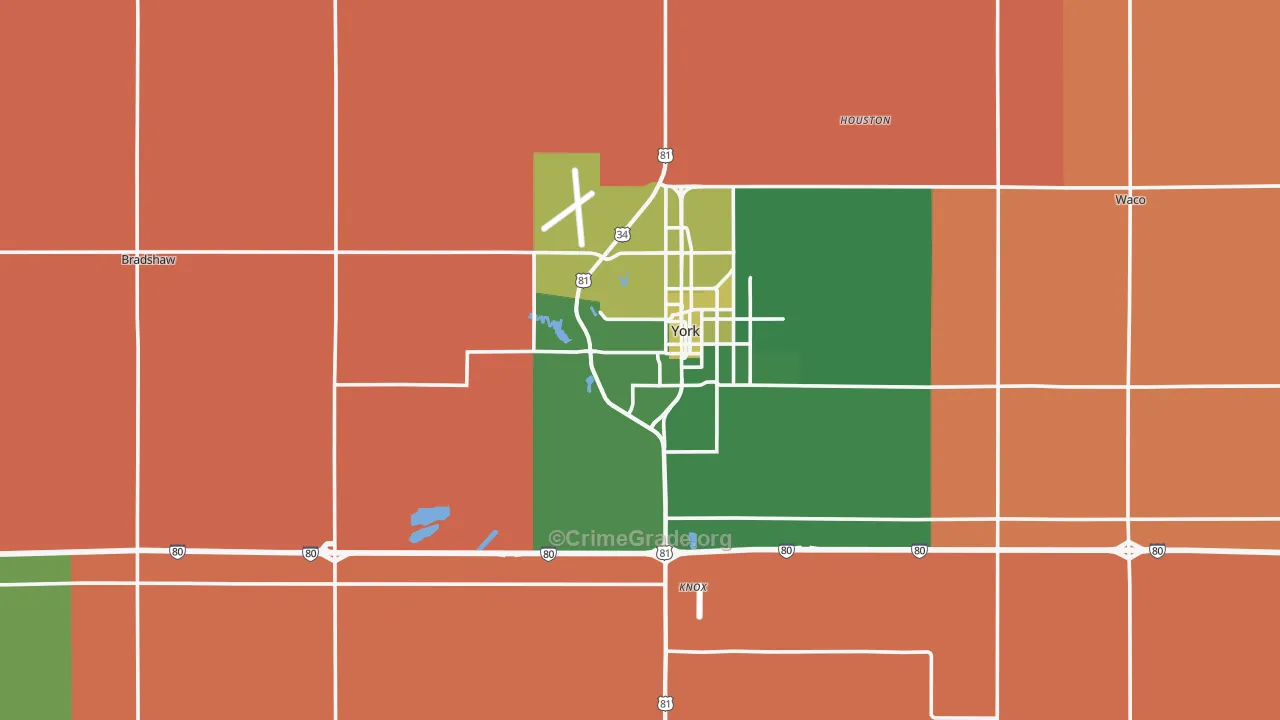 York County, NE Map of Murder Rates