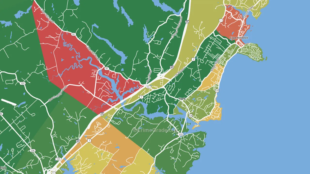 York, ME Map of Murder Rates