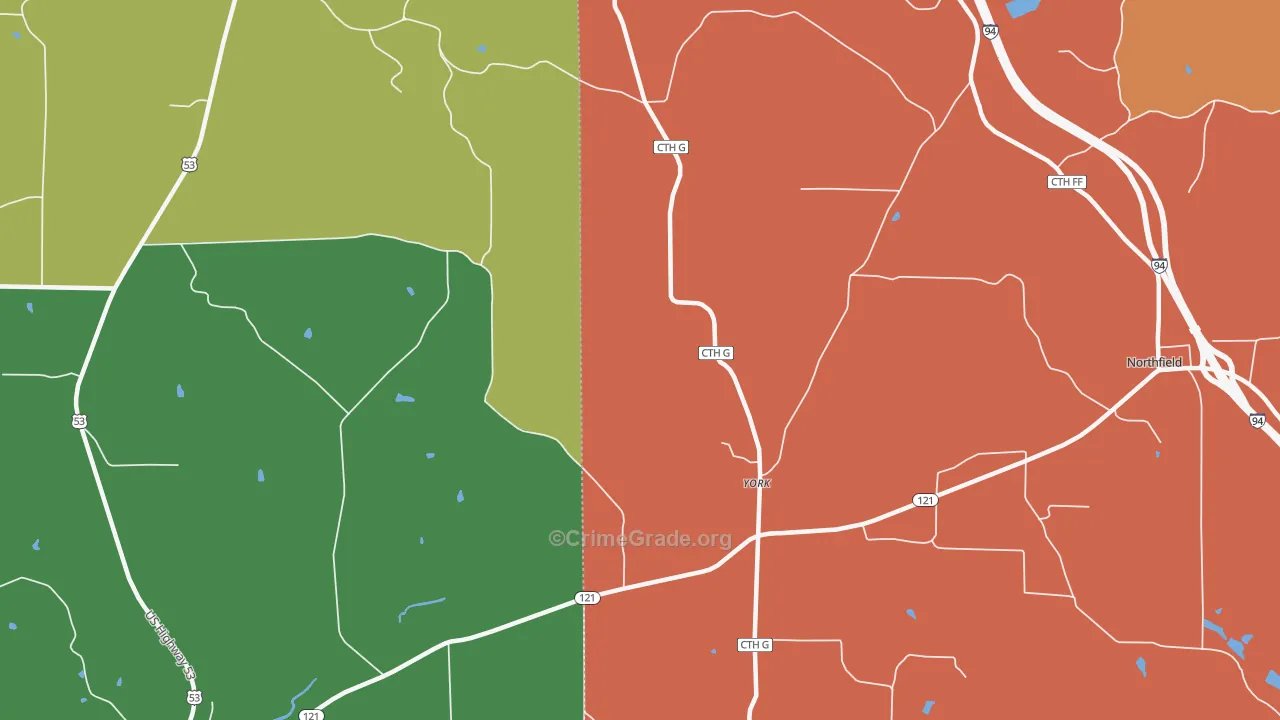 York, WI Map of Murder Rates