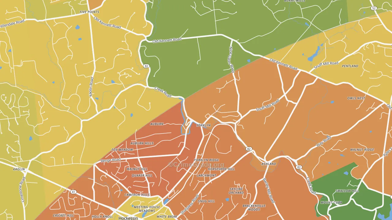 Yorklyn, DE Map of Murder Rates