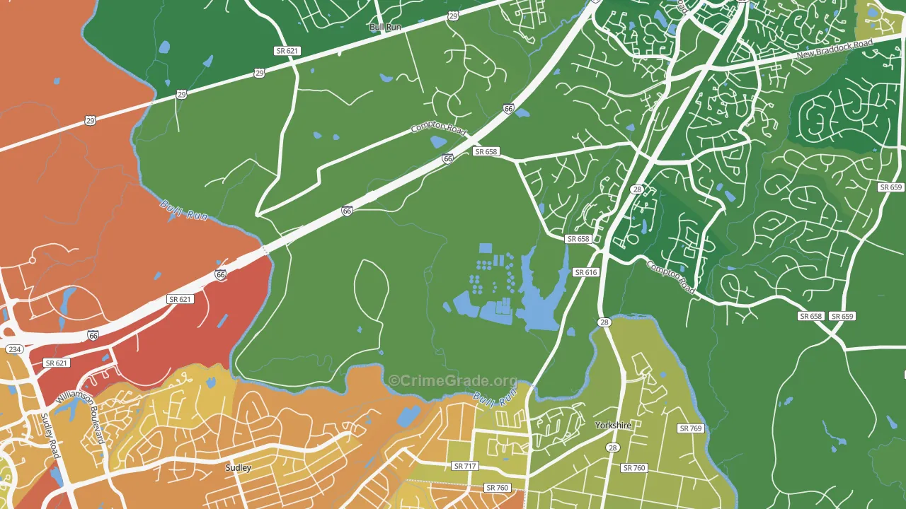 Yorkshire Park, VA Map of Murder Rates