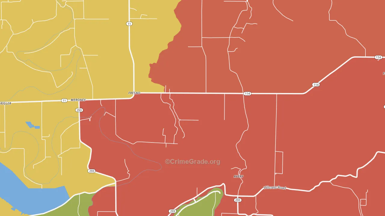 Yorktown, AR Map of Murder Rates