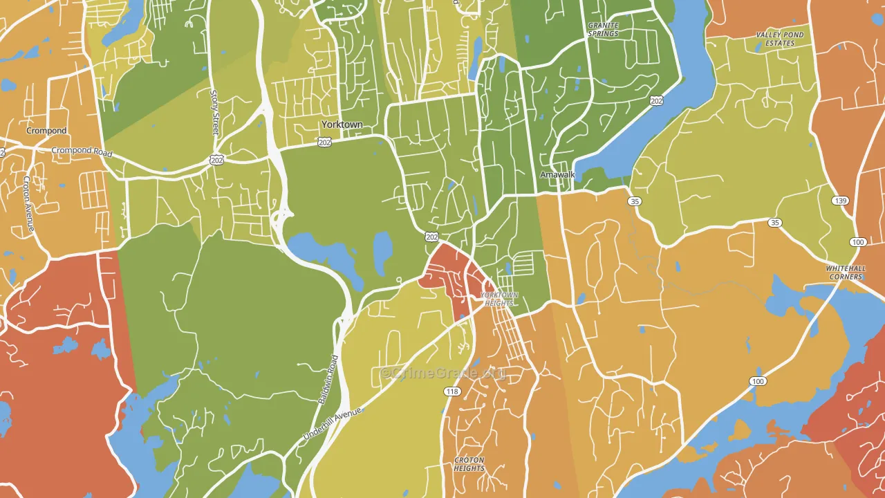 Yorktown Heights, NY Map of Murder Rates