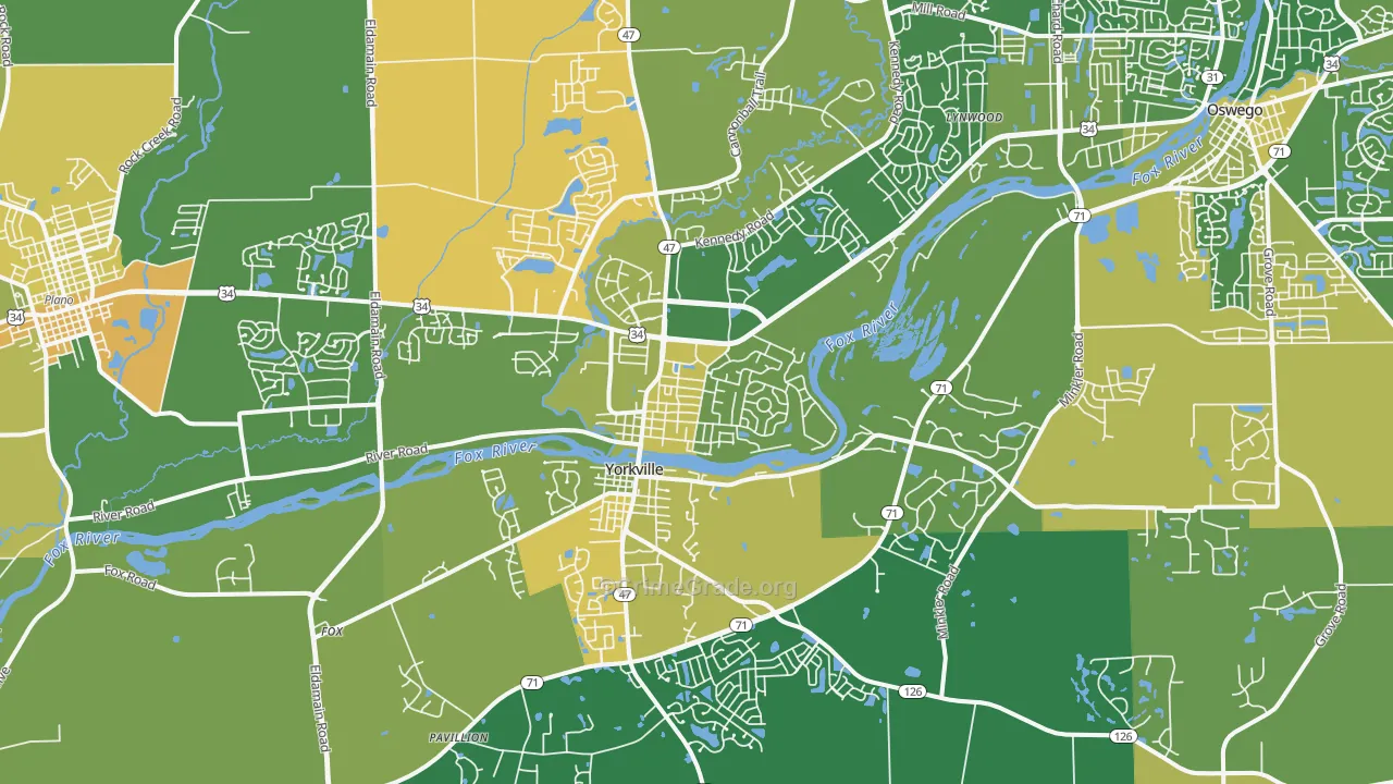 Yorkville, IL Map of Murder Rates