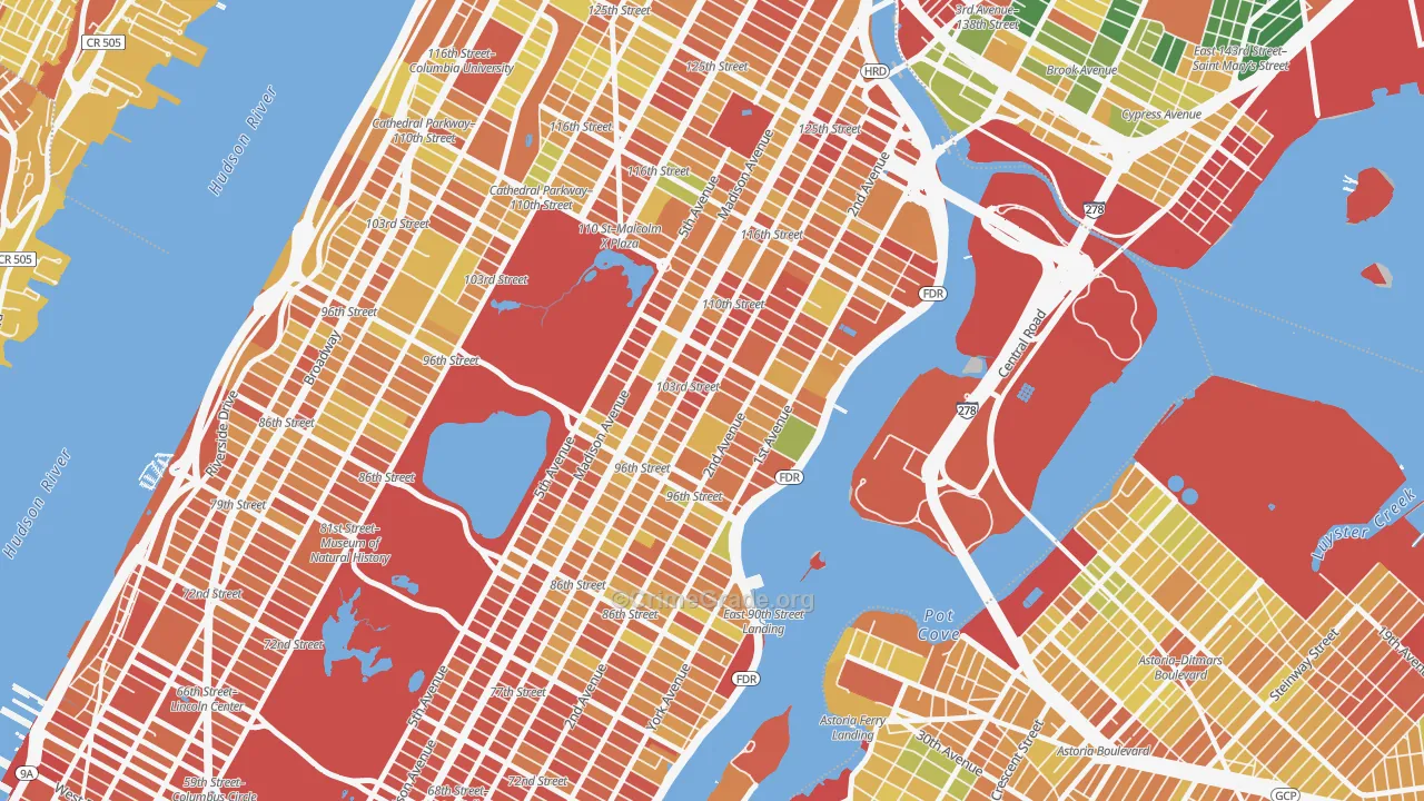 Yorkville, Manhattan, NY Map of Murder Rates