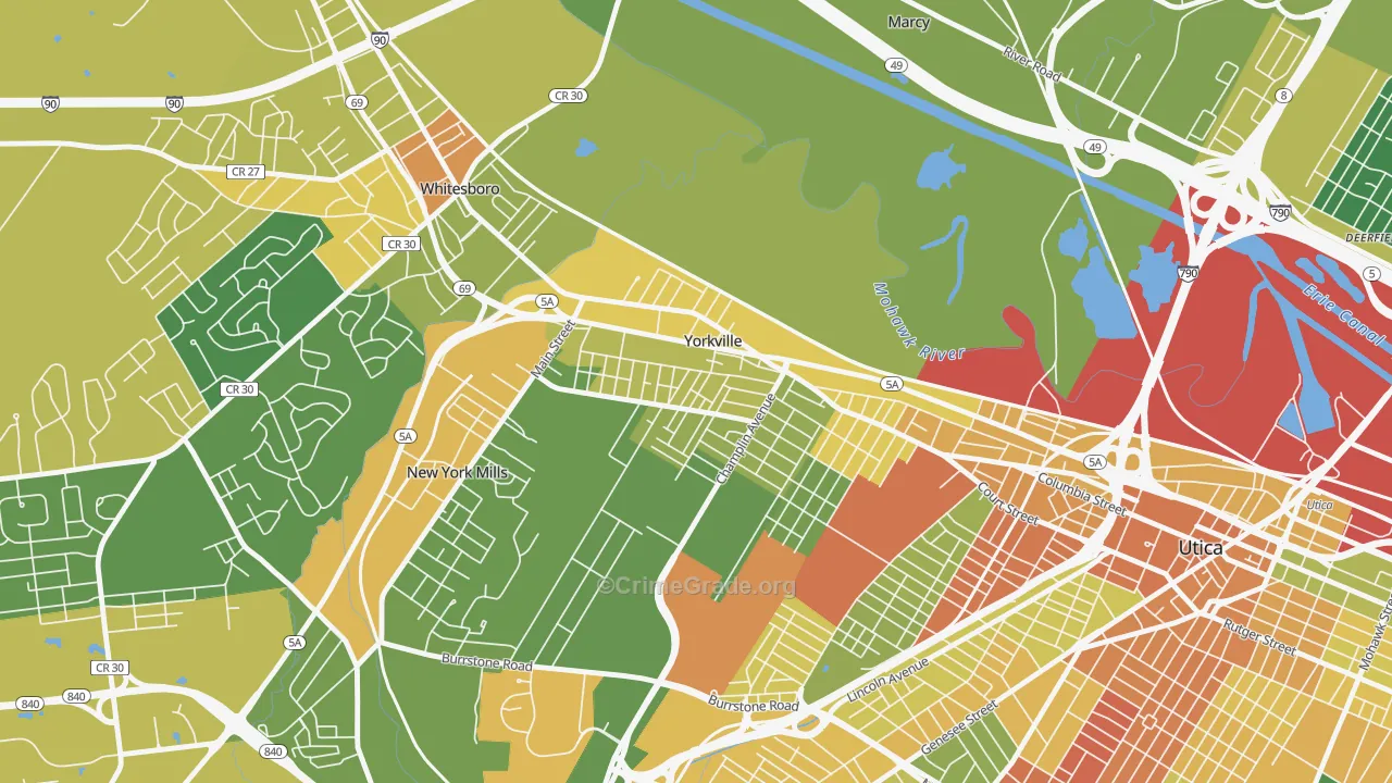 Yorkville, NY Map of Murder Rates