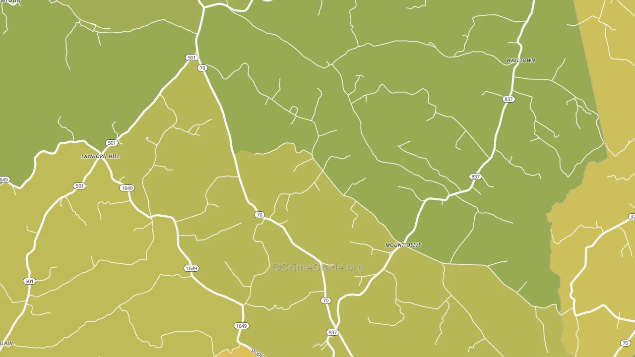 Yosemite, KY Map of Murder Rates