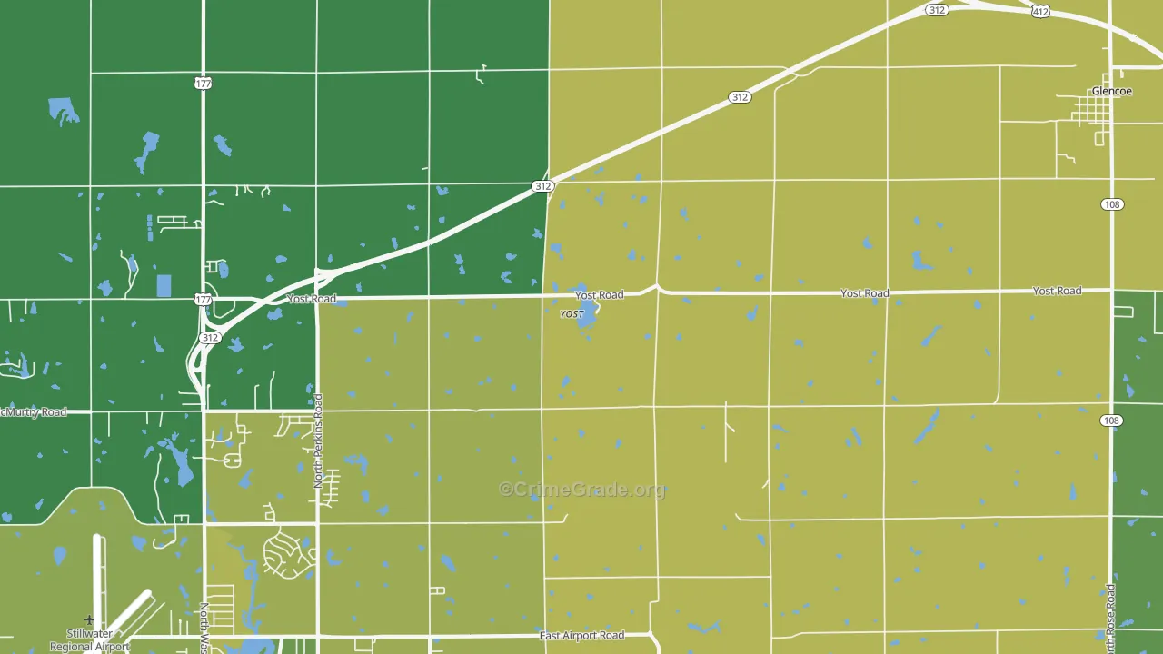 Yost, OK Map of Murder Rates